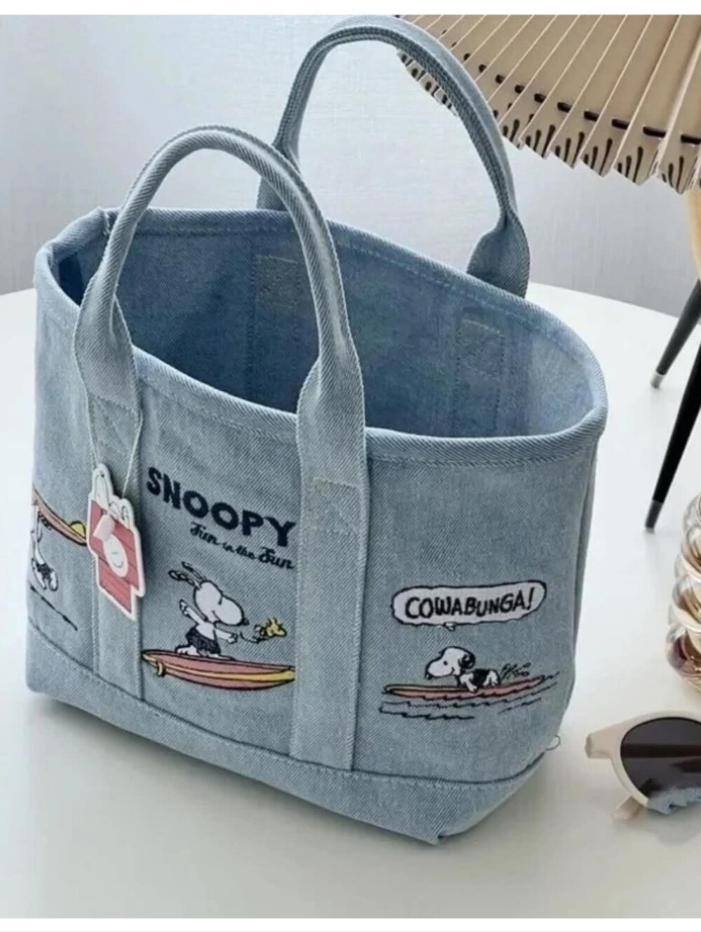 SNOOPY SURFING Canvas Tote Bag